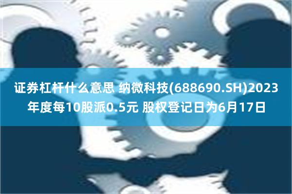 证券杠杆什么意思 纳微科技(688690.SH)2023年度每10股派0.5元 股权登记日为6月17日