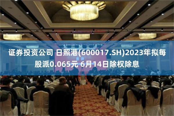 证券投资公司 日照港(600017.SH)2023年拟每股派0.065元 6月14日除权除息