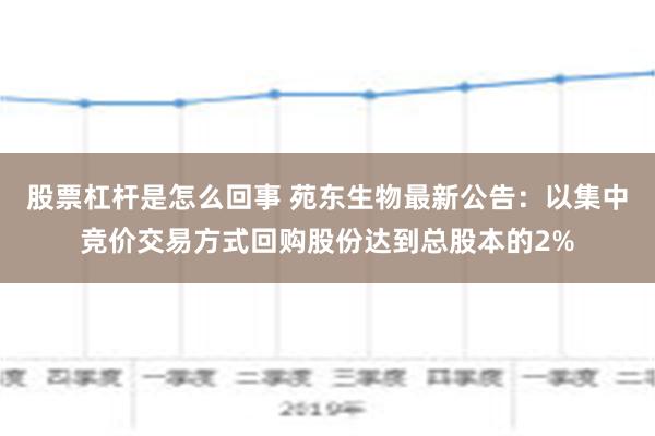 股票杠杆是怎么回事 苑东生物最新公告：以集中竞价交易方式回购股份达到总股本的2%